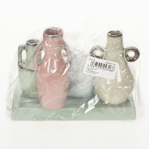 Product Mini ceramic vase set for home decoration, 14cm