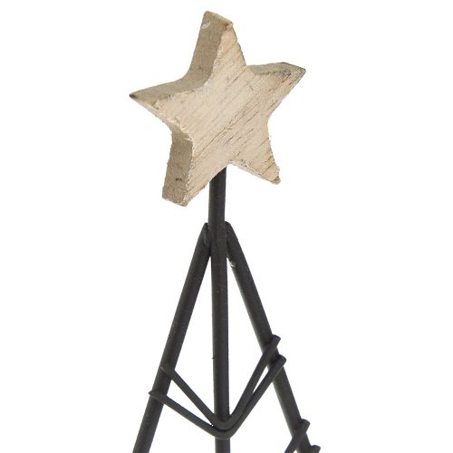 Product Mini Christmas tree metal wood black natural 28cm 2pcs