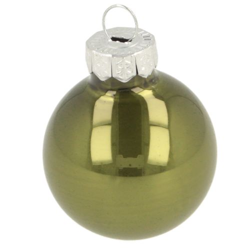 Product Mini Christmas balls glass green silver grey Ø3cm 22pcs