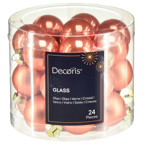 Product Mini Christmas balls glass Orange Pumpkin Ø2.5cm 22 pcs