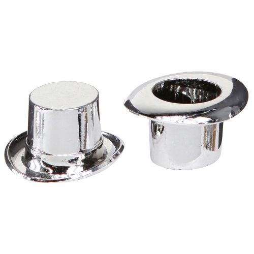 Floristik24 Mini cylinder, New Year&#39;s Eve decoration, table decoration for New Year Silver H2.5cm L5cm 9 pcs