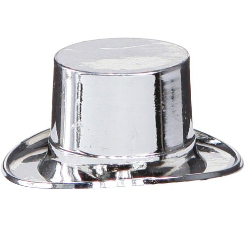 Floristik24 Mini cylinder, New Year&#39;s Eve decoration, table decoration for New Year Silver H2.5cm L5cm 9 pcs
