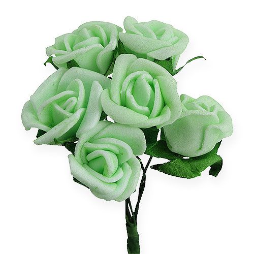 Floristik24 Mini foam roses Ø2.5cm green 72 pcs