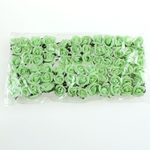 Floristik24 Mini foam roses Ø2.5cm green 72 pcs