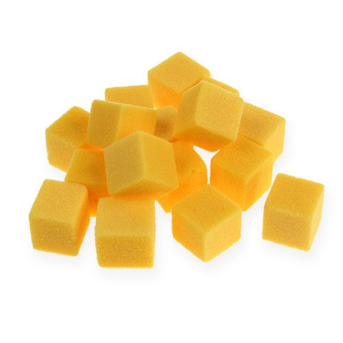 Floristik24 Wet stick foam mini cubes yellow 300pcs
