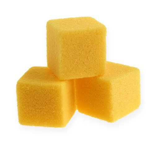 Floristik24 Wet stick foam mini cubes yellow 300pcs