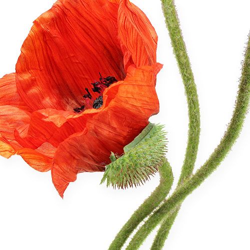 Product Artificial Flower Poppy Orange 75cm 3pcs