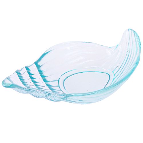 Shell plate decorative snail glass bowl blue 19.5/21cm 2pcs
