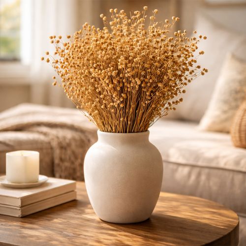Product Natural flax dried grasses for dried flower arrangements Linum Natur 60cm 180g