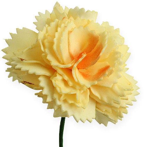 Floristik24 Artificial Deco Carnation Yellow 6pcs