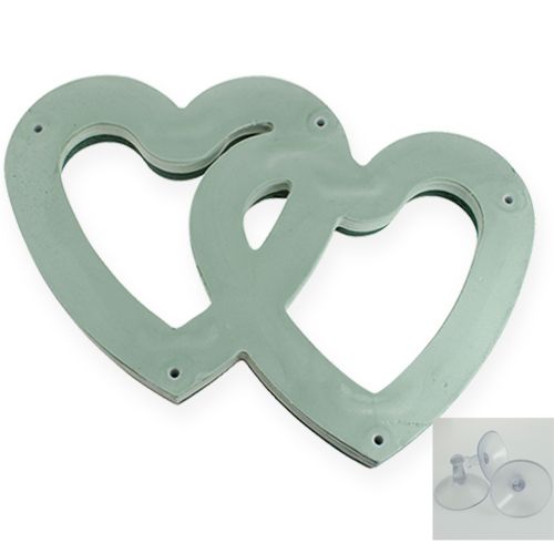 Wet floral foam duo heart 37cm with suction cup 2pcs