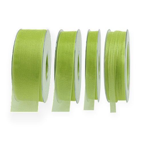 Product Organza ribbon with selvedge 50m light green