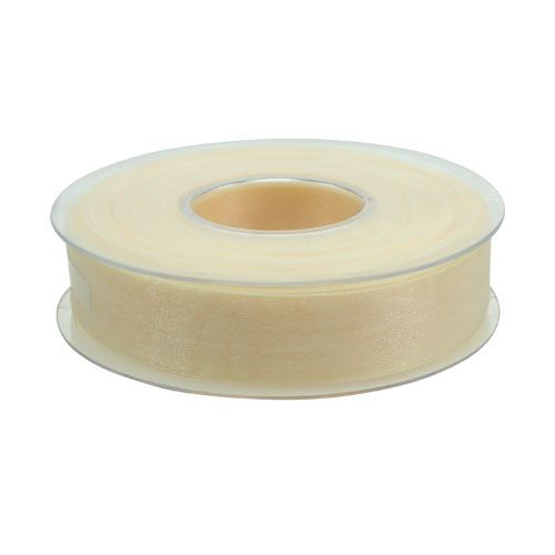 Product Organza ribbon with selvage 2.5cm 50m cream
