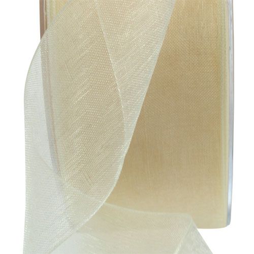 Product Organza ribbon with selvedge 4.0cm 50m cream