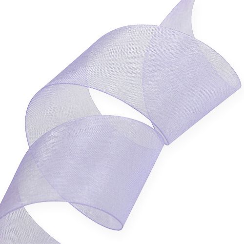 Product Organza ribbon with selvedge 40mm 50m light purple