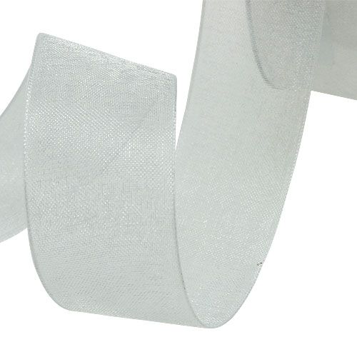 Product Organza ribbon gift ribbon white ribbon selvage 25mm 50m