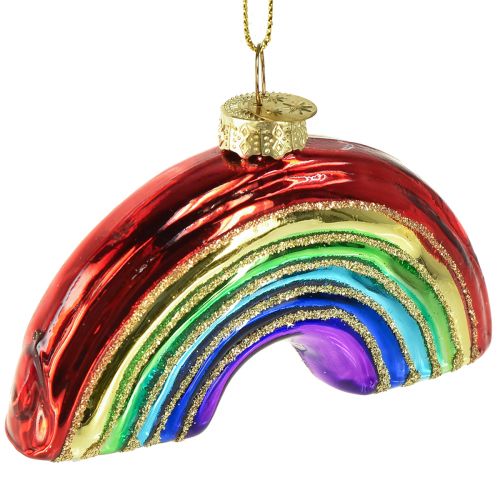 Floristik24 Rainbow Glass Ornament – Festive Christmas Tree Decoration with Shiny Colors