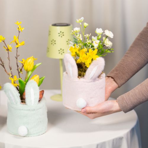Product Plushy Easter Basket Pastel coloured Bunnies Small basket for gifts and living room decor 18cm 2pcs