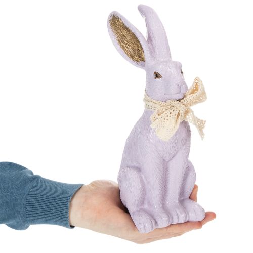 Product Easter bunny decorative figure with bow for stylish Easter decoration in the home, 27cm