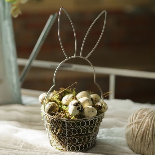 Floristik24 Easter basket wire basket Easter bunny shabby Ø12cm H26.5cm