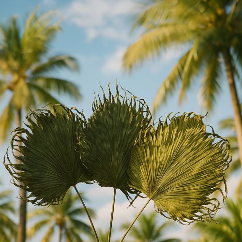 Product Palm frond decoration for exotic arrangements and table decorations, 5 pieces