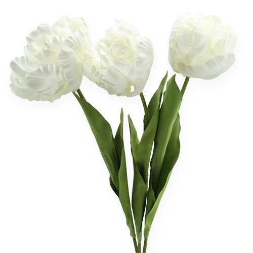 Deco tulips white 73cm 3pcs