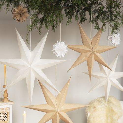 Product Paper star natural with jute for lighting 60cmx15cm