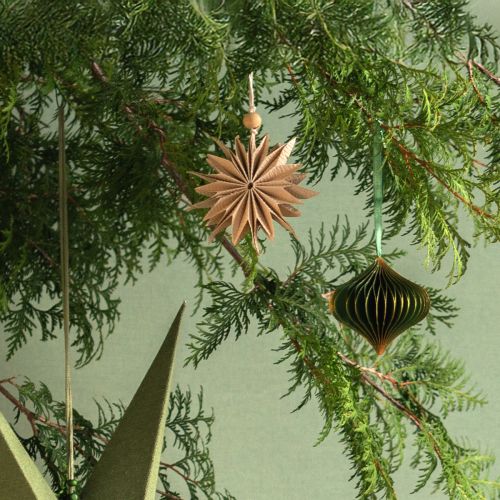 Product Paper stars for hanging stars brown white 12cm 6 pcs