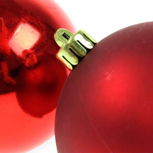 Product Christmas ball red 10cm 4pcs