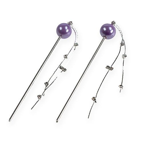 Floristik24 Decorative pin with pearl 11,5cm 6pcs