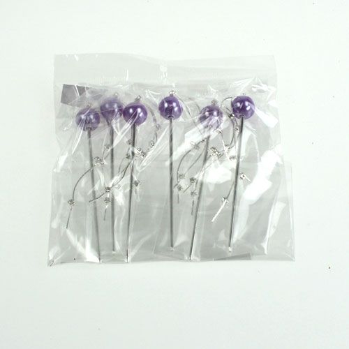 Floristik24 Decorative pin with pearl 11,5cm 6pcs