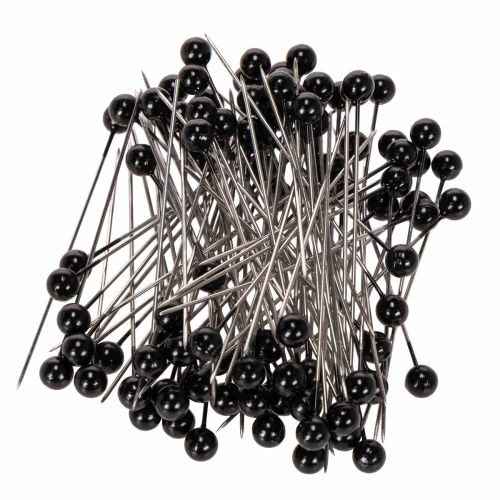 Black Pearl Head Pins Ø6mm Length 65mm – Pack of 100