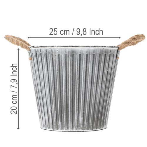 Product Plant pot, decorative pot with handles, metal pot for planting Ø25.5cm