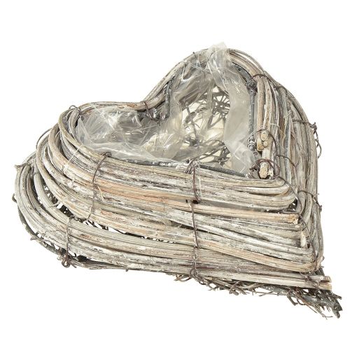 Floristik24 Plant heart rattan vines in natural white 13cmx14cm 2pcs