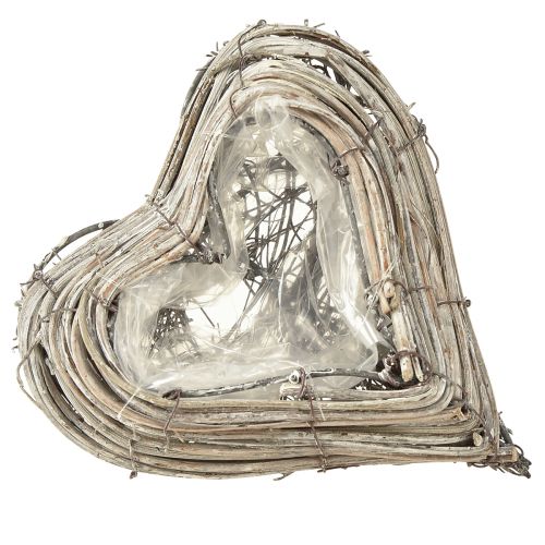 Product Plant heart rattan vines in natural white 13cmx14cm 2pcs
