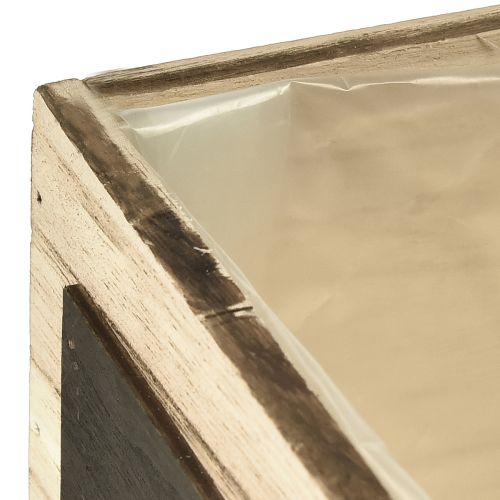 Product Rustic wooden boxes with chalkboard surfaces – natural &amp; black, various sizes – versatile organisation solution – set of 3