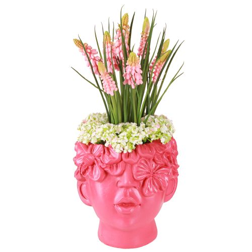 Floristik24 Plant Head Polyresin Bust Planter Pink 13.5×13×14cm