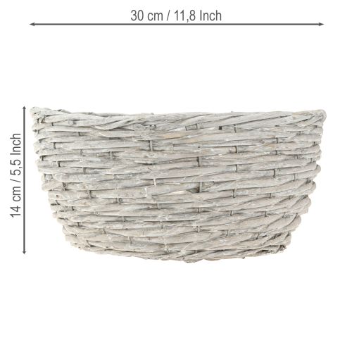 Product Plant basket round wicker basket white-grey Ø30/25/20cm set of 3