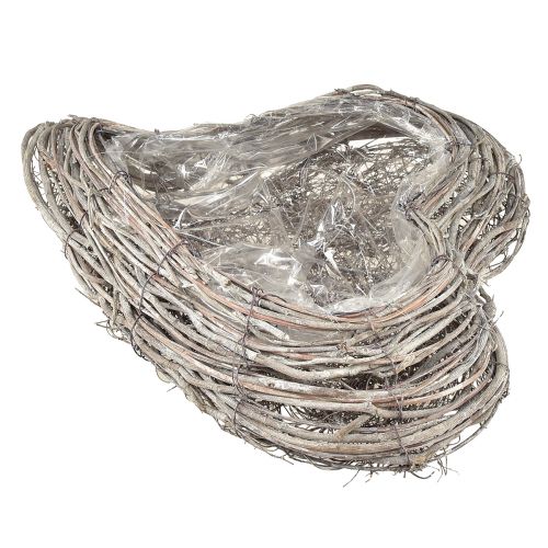 Product Plant Bowl Rattan Curved Natural White 30x35cm 2pcs