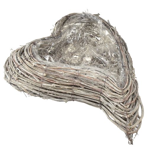 Product Plant Bowl Rattan Curved Natural White 30x35cm 2pcs