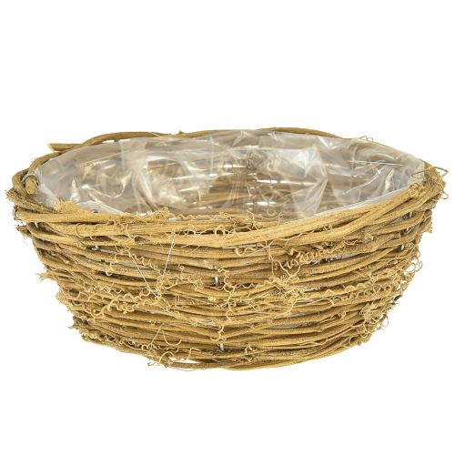Floristik24 Plant bowl bowl round vines natural Ø23cm H9,5cm