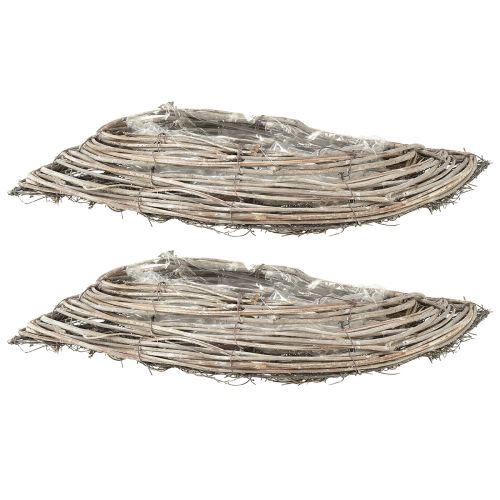 Product Plant bowl wave rattan natural white 40x14x6cm 2pcs