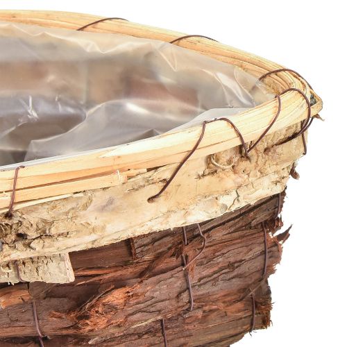 Floristik24 Plant boats wood bark 3-coloured 33.5/40/48cm set of 3