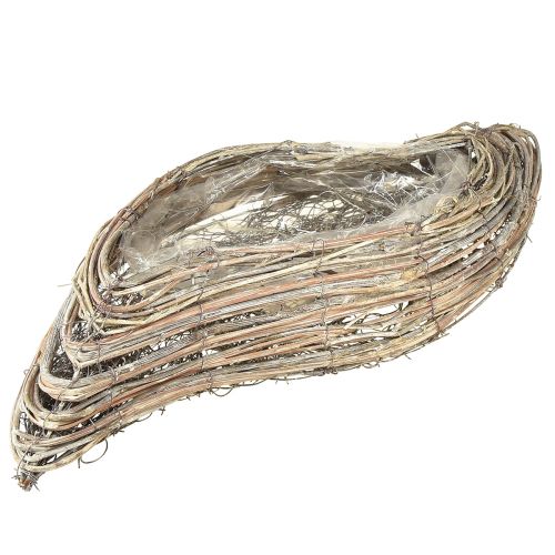 Product Planting boat plant wave rattan natural white 45x16cm