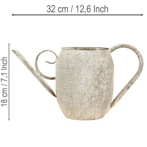 Vintage metal plant pot/watering can, antique garden decoration, 32x10.5x18cm | Floristik24.co.uk