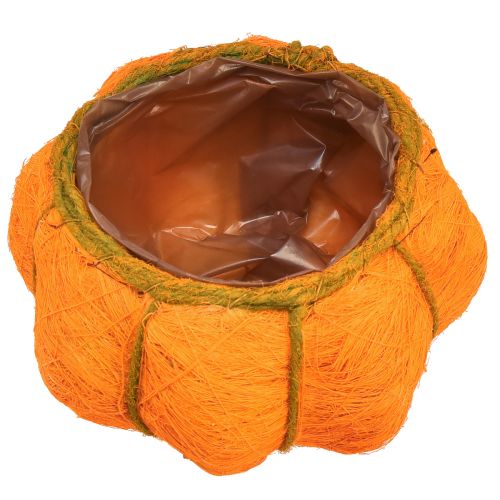 Product Plant pot pumpkin decoration orange/yellow-green sisal Ø21cm H12cm