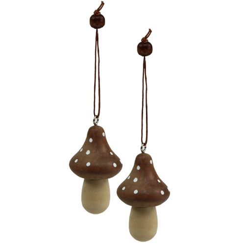 Floristik24 Toadstool for hanging Brown 6cm 4pcs