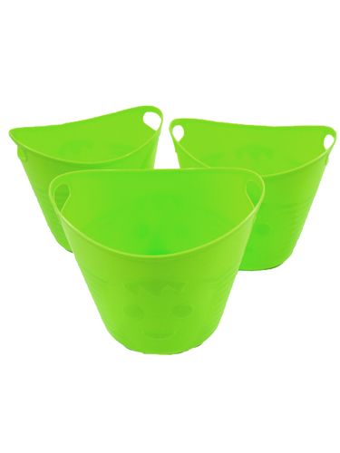 Product Plastic pots with handles 12pcs. 14cmx12cm green
