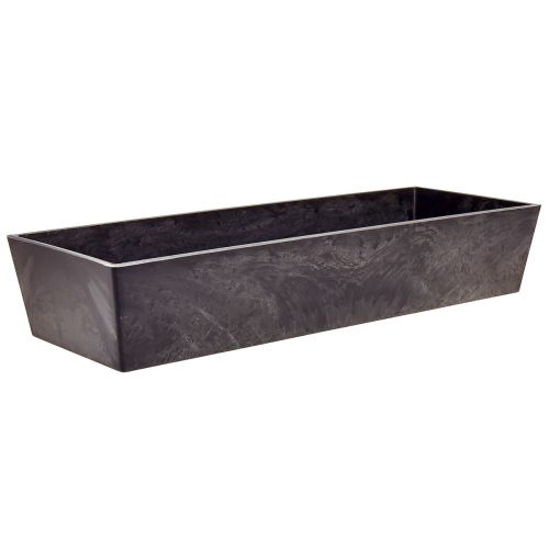 Floristik24 Versatile grey plastic planter – rectangular, 37cm – ideal for indoor and outdoor gardening – 4pcs