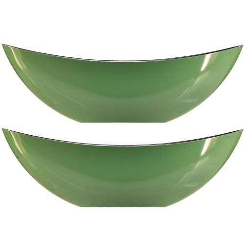 Product Modern green half-moon bowl made of plastic 39 cm – versatile for decoration – 2 pieces